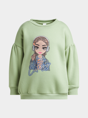 Jet Younger Girls Green Active Top