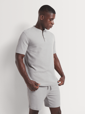 Men's Markham Short Sleeve Waffle Grey Sleepwear Top