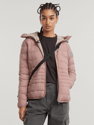 G-Star Women's Light Weight Hooded Padded Pink Jacket