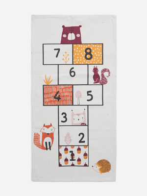 H & S Collection White Rug 70X140Cm Forest Design