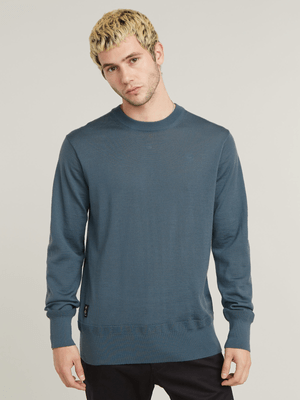 G-Star Men's Premium Core Knitted Blue Sweater