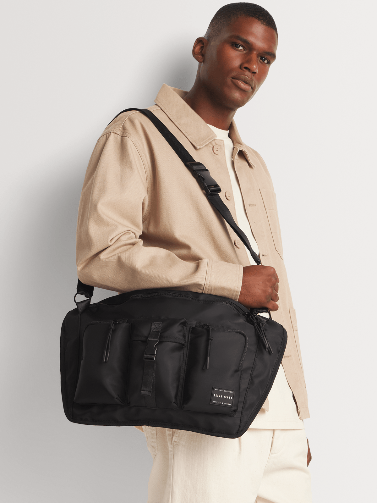 Relay Jeans Men's Utilitarian Black Strap Bag Bash