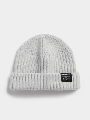Redbat Unisex Rib Fisherman Light Grey Beanie