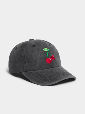 The FIX Unisex Black Pigment Cherry Peak Cap