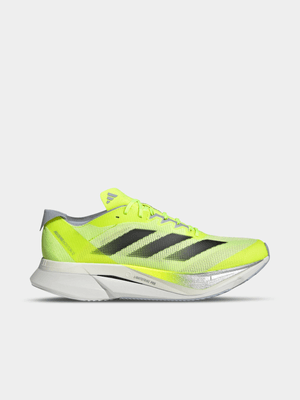 adidas Mens Adizero Boston 12 Lime/Black Running Shoes