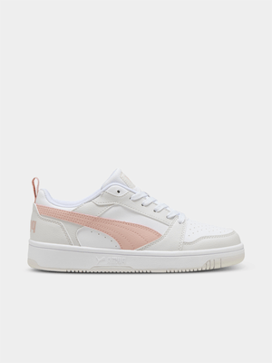 Women's Puma Rebound V6 Low White/Pink Sneaker