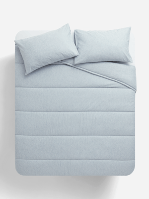Jet Home Blue Textured Comforter Set