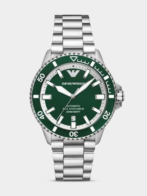 Emporio Armani Sea Explorer  Green Dial Automatic Stainless Steel Bracelet Watch