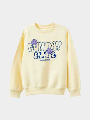 Cotton On Kids Yellow Sammy Oversized Crew Sweater