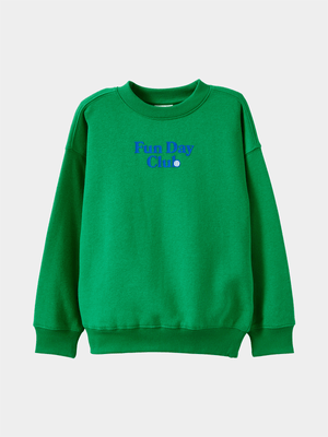 Cotton On Kids Green Sammy Oversized Crew Sweater