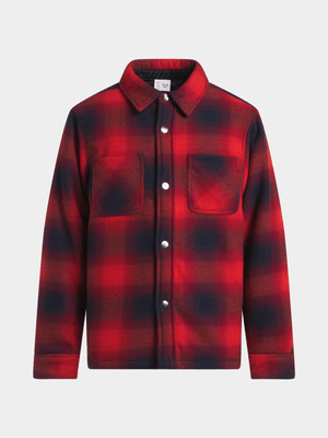 Boys Woven Padded Check Shacket