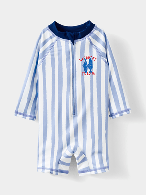 Cotton On Baby Blue Cameron Long Sleeve Swimsuit
