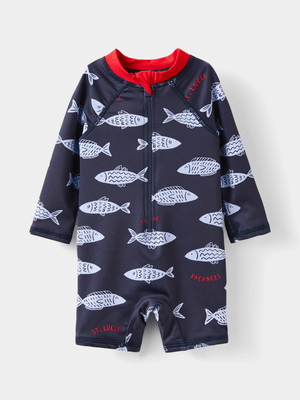Cotton On Baby Blue Cameron Long Sleeve Swimsuit
