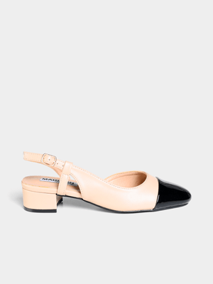 Women's Madison Nude Goldie Two Toned Slingback Heels