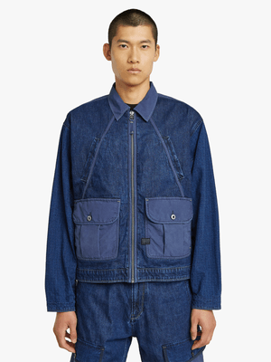 G-Star Men's Mixed Coach Zip Dark Blue Jacket