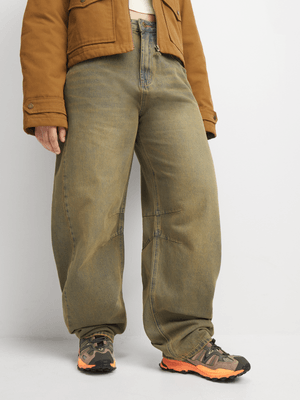 Redbat Women's Muddy Wash Barrel Jeans