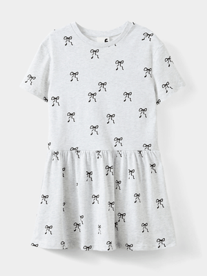 Cotton On Kids Grey Girl Willow Short Sleeve Dress