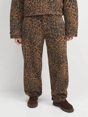 Redbat Women's Leopard Barrel Jeans