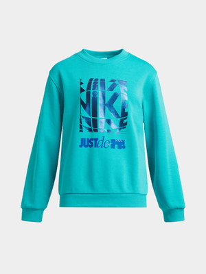 Nike Boys Sportswear Club Fleece French Terry Blue Top