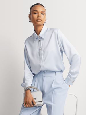 Statement Button Satin Shirt