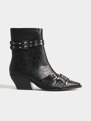 The FIX Women's Black Buckle Boots