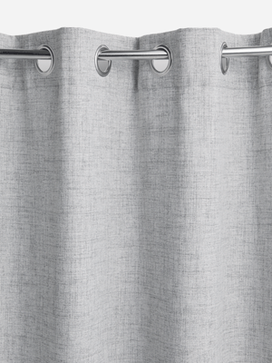 Jet Home Charcoal Basket Weave Eyelet Curtains