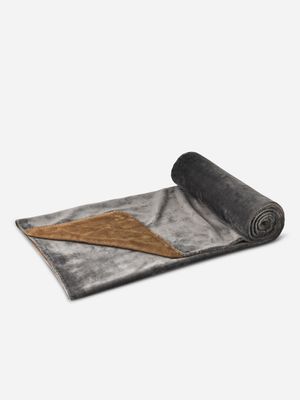 throw reversible mink charc/caramel 150x180