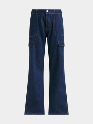 Jet Older Girls Dark Blue Jeans