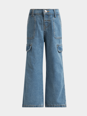 Jet Younger Girls Mid Blue Jeans
