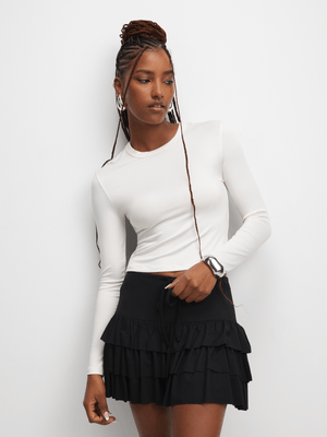 The FIX Women's White Basic Boat neck Top
