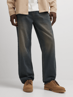 Exact Men's Mid Brown Wash Straight Leg Jeans