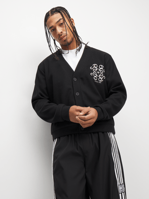 The FIX Men's Black Melton Cardigan