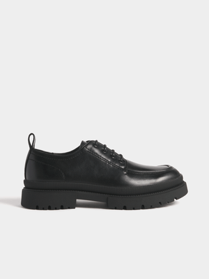 Markham Men's Chunky Lace-Up Derby Black Shoes
