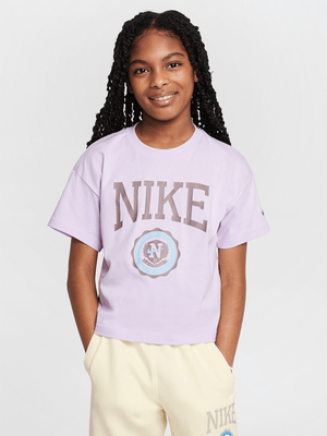 Nike Girls Sportswear Logo Lilac Tee
