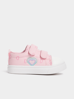 Jet Toddler Girls Pink Heart Court Sneakers