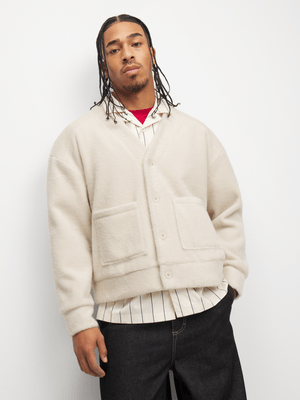 The FIX Men's Milk Teddy Fur Cardigan