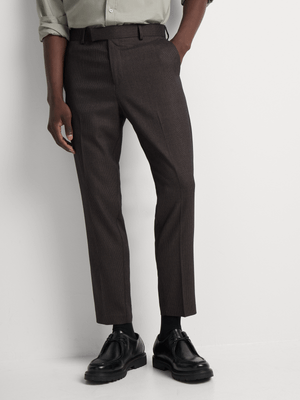 Markham Men's Slim Tapered Houndstooth Brown/Black Trouser