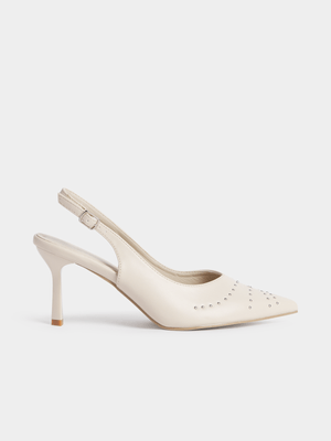 Jet Women's Ecru Studded Heels
