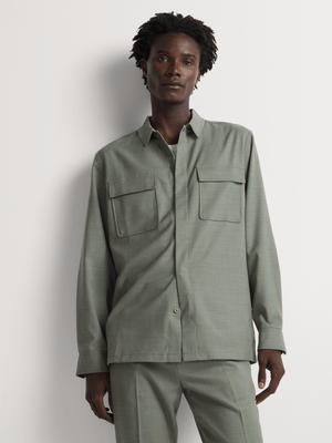 Markham Men's Stretch Olive Green Shirt