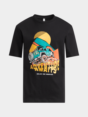 Exact Younger Boy's Black Graphic Print T-Shirt