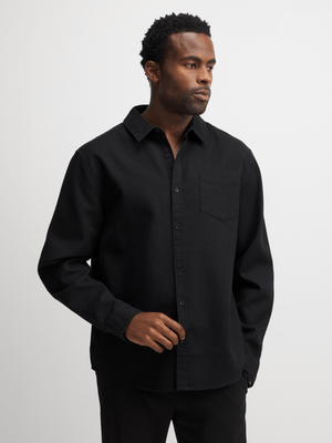 Exact Men's Black Textured Shirt