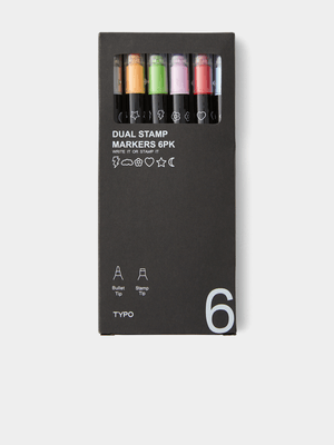 TYPO Multi 6pk Dual Stamp Markers