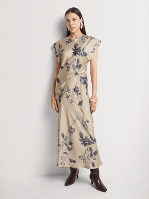 Flutter Sleeve Knot Slip Dress