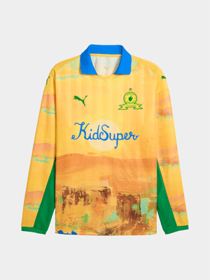 Puma Mens Mamelodi Sundowns Kidsuper Retro Long Sleeve Yellow Shirt