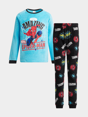 Jet Older Boys Blue/Black Spiderman Pyjama Set