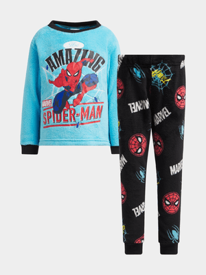 Jet Younger Boys Blue/Black Spiderman Pyjama Set