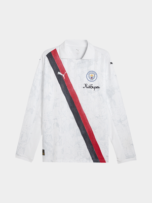 Puma Mens Manchester City Kidsuper Home 25/26 Long Sleeve White/Black Stadium Jersey