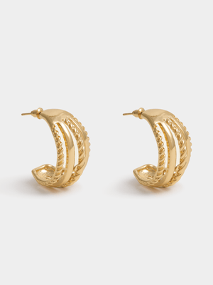 The FIX Women's Gold Twisted Hoop Earrings