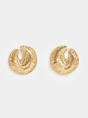 The FIX Women's Gold Circle Cut Out Earrings