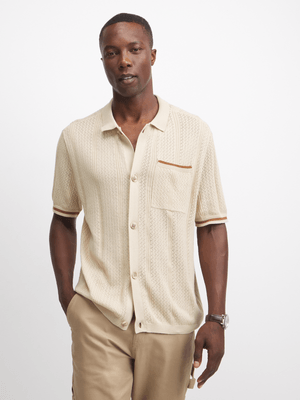 Exact Men's Natural Knit Tipped Shirt